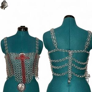 Rake Royal Sword in Cage 1/1 metallic chainmail corset style top